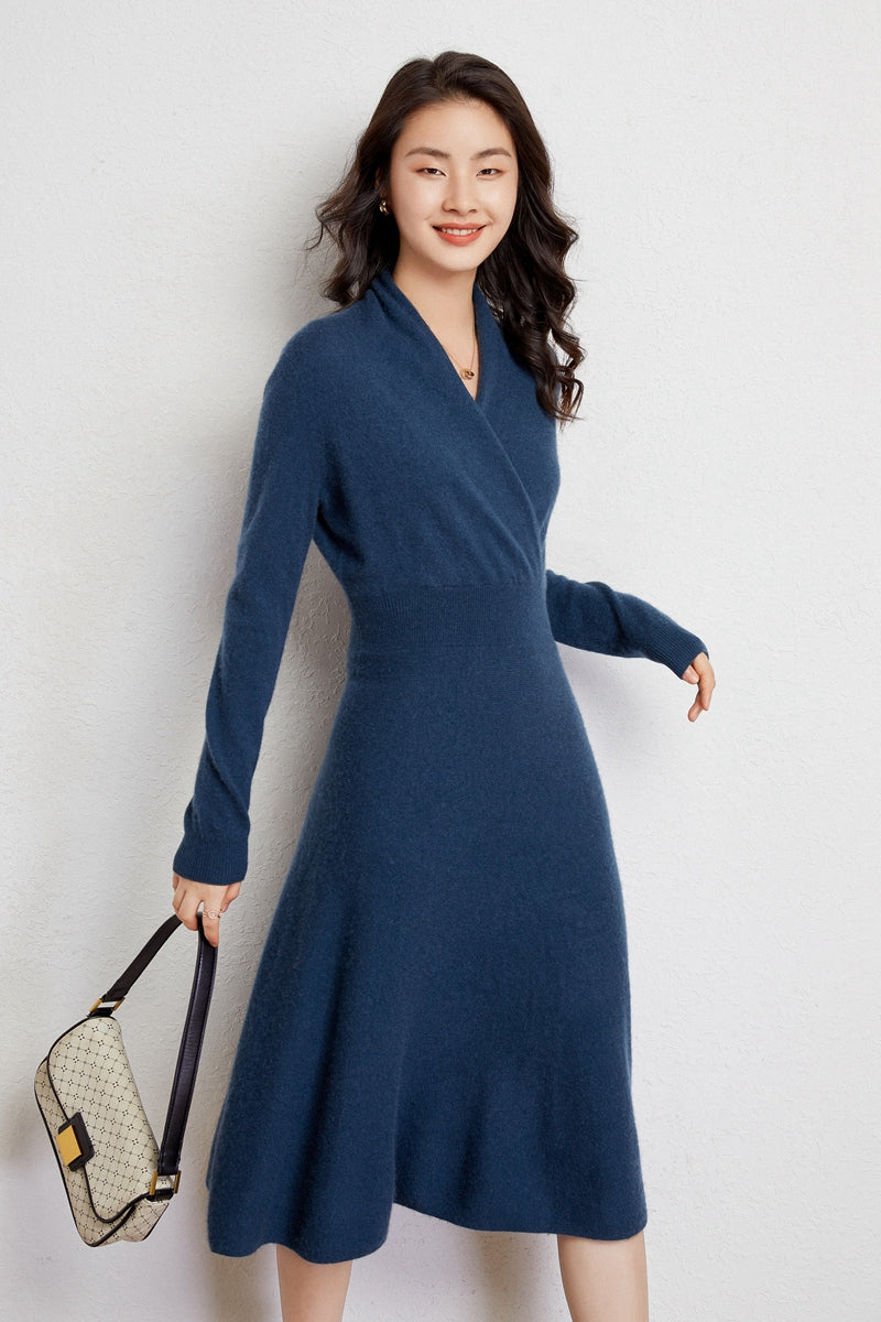 Cashmere Elegance Ruffle Dress