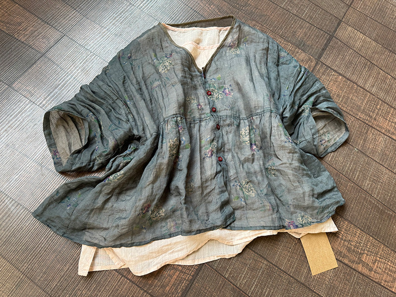 Vintage Breeze Ramie Blouse