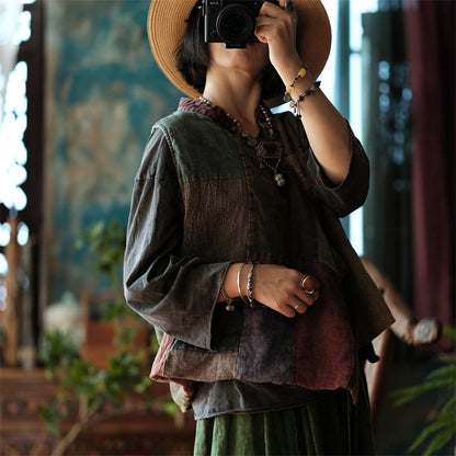 Vintage Patchwork Wrap Vest