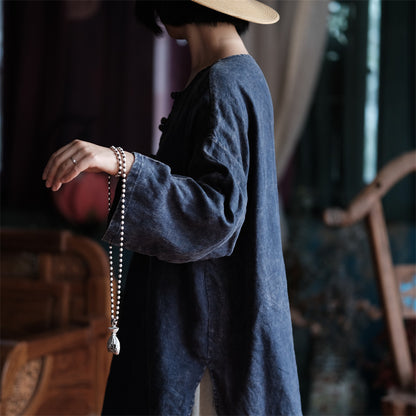 Oversized Linen Vintage Breeze Shirt - Lightweight Women's Top