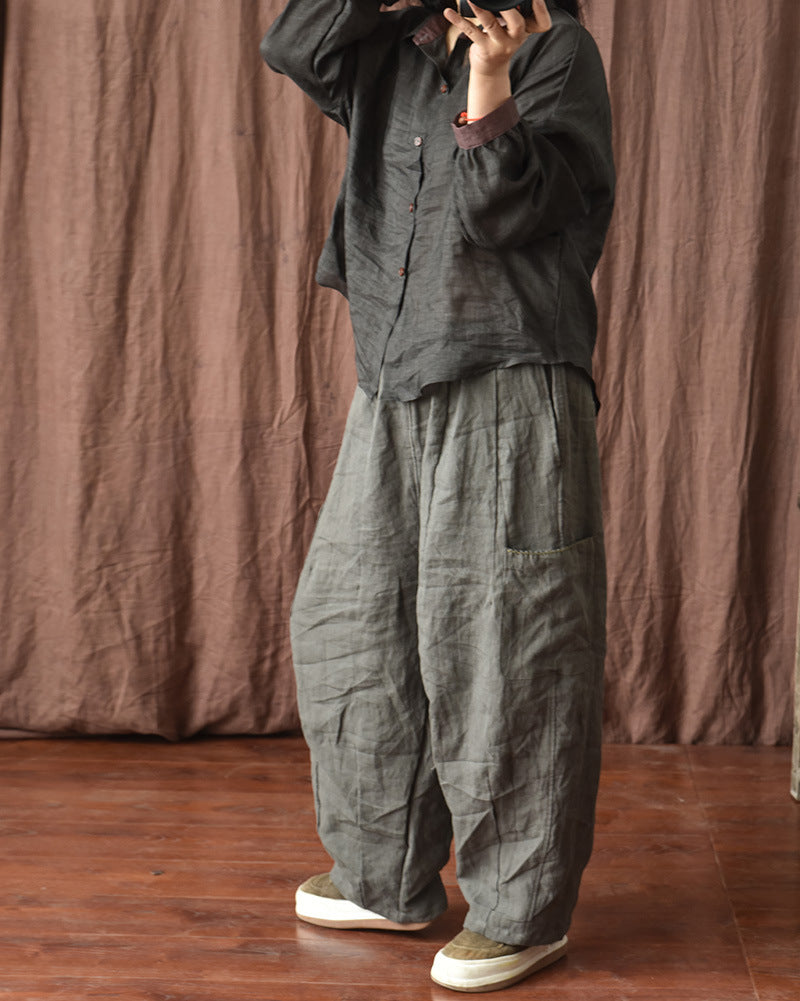 Vintage Comfort Wide-Leg Pants