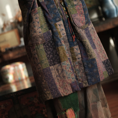 Meadow Patchwork Linen Long Coat