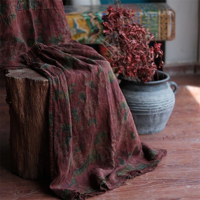 Vintage Breeze Linen Skirt