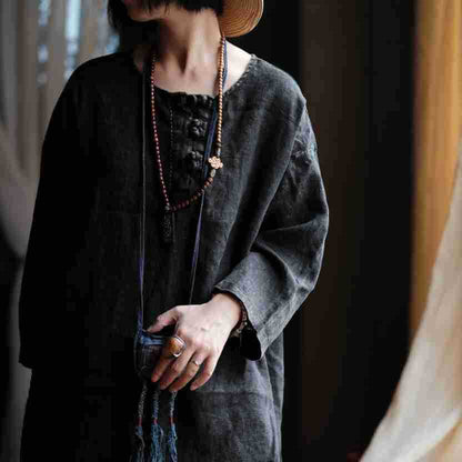 Oversized Linen Vintage Breeze Shirt - Lightweight Women's Top