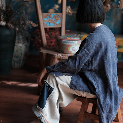 Oversized Linen Vintage Breeze Shirt - Lightweight Women's Top