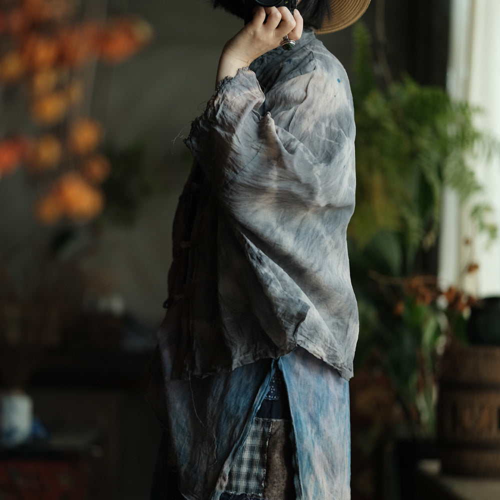 Stone Mist Ramie Batwing Jacket