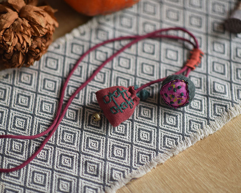 Vintage Pure Linen Handcrafted Necklace