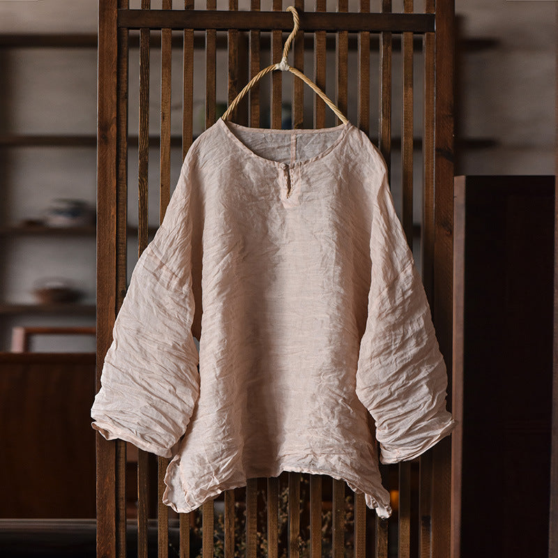 Vintage Mini Button Rami Blouse