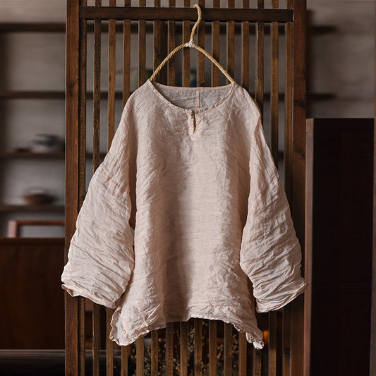 Vintage Mini Button Rami Blouse
