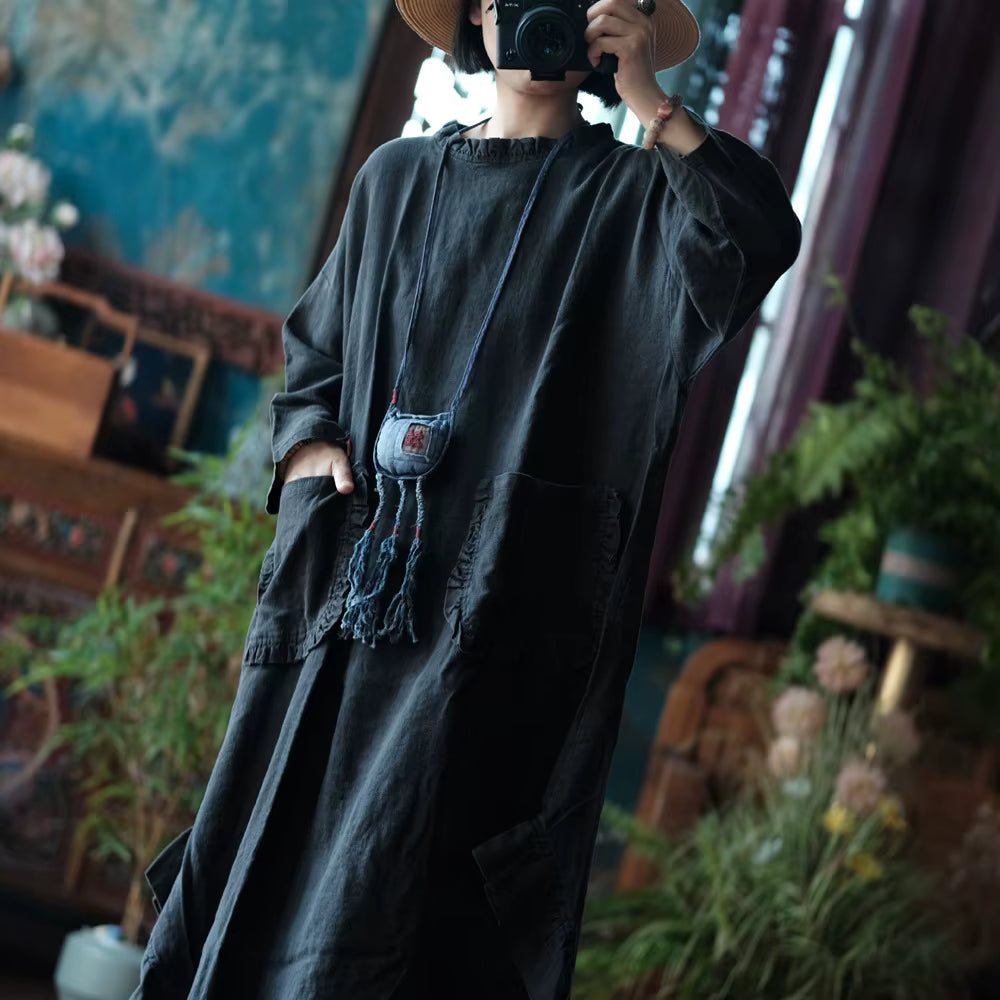 Meadow Patchwork Linen Dress