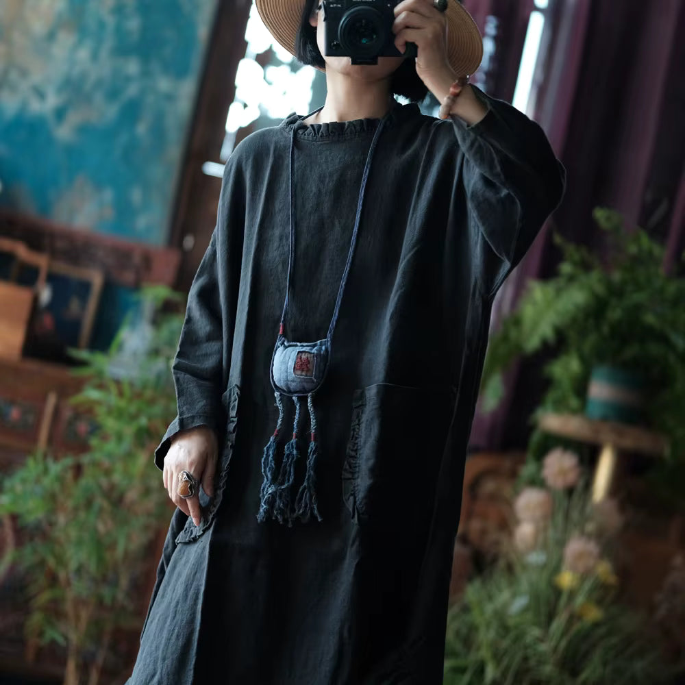 Meadow Patchwork Linen Dress