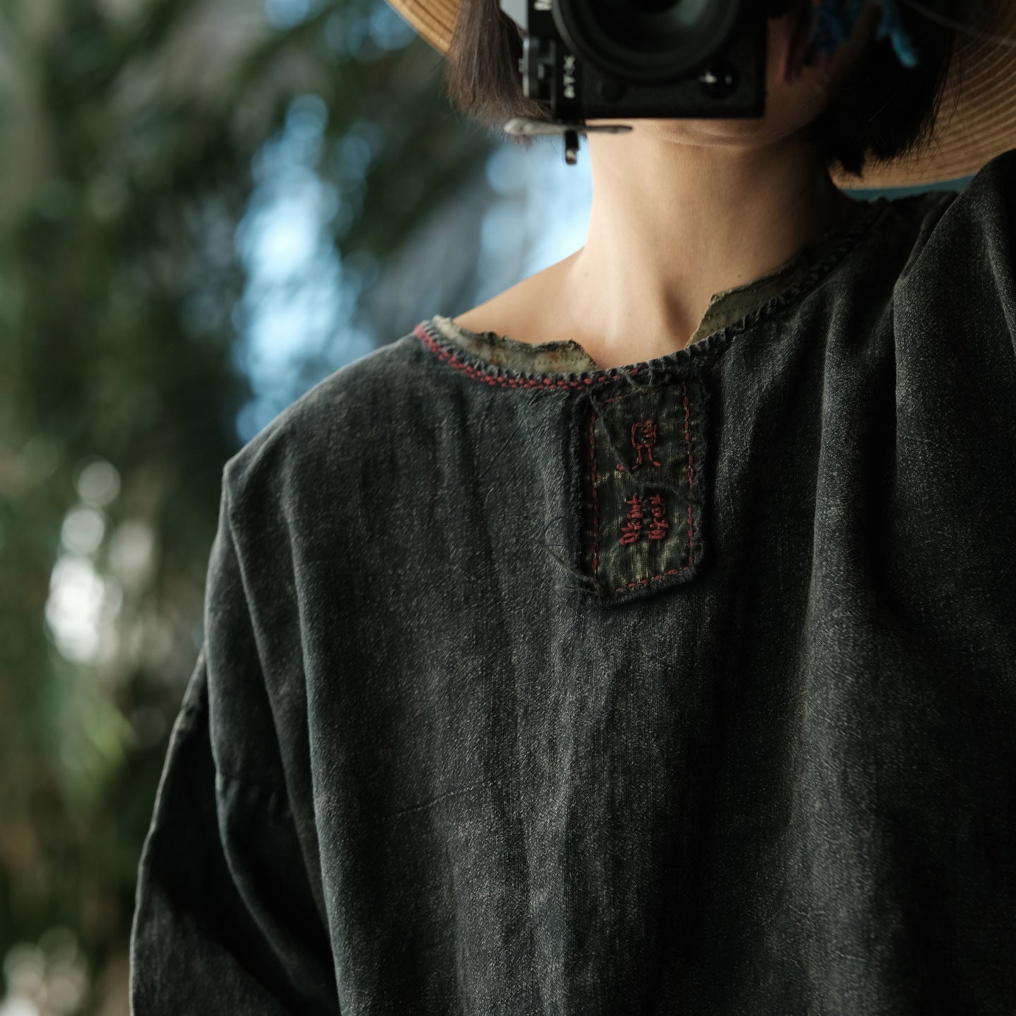Midnight Linen Blouse