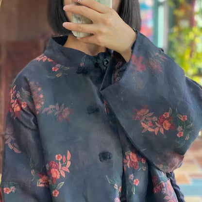 Vintage Bloom Linen Jacket