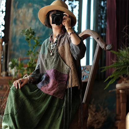 Vintage Patchwork Wrap Vest