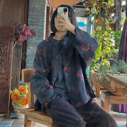 Vintage Bloom Linen Jacket