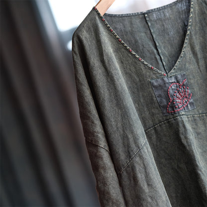 Vintage Aura Linen Tunic Dress