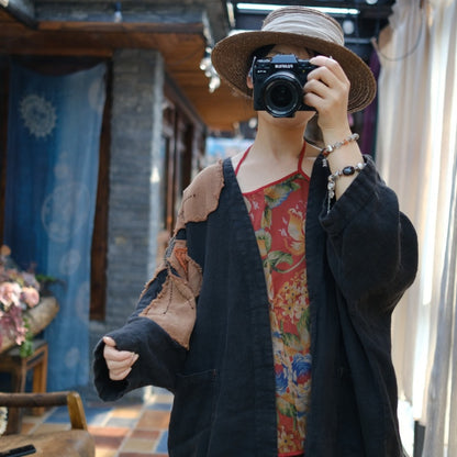 Vintage Patchwork Linen Dress