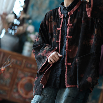 Vintage Floral Velvet Jacket