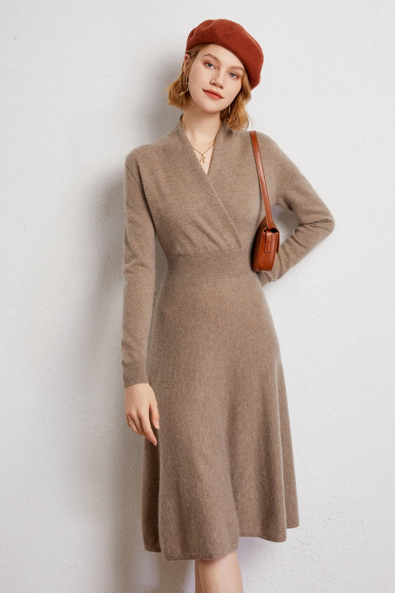 Cashmere Elegance Ruffle Dress