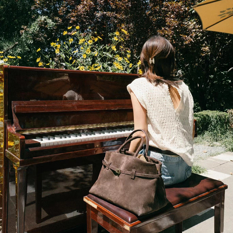 Mocha Vegan Suede Tote