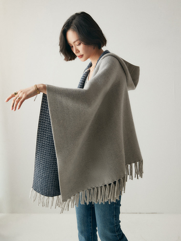 Luna Cashmere Fringe Cape