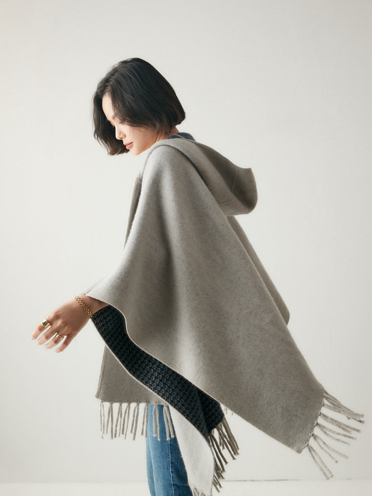 Luna Cashmere Fringe Cape