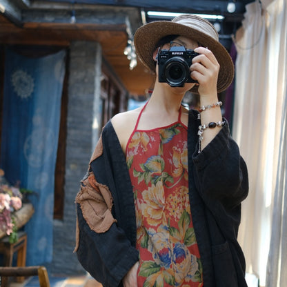Vintage Patchwork Linen Dress