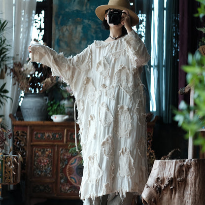 Ecru Patchwork Tunic Dress