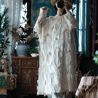 Ecru Patchwork Tunic Dress