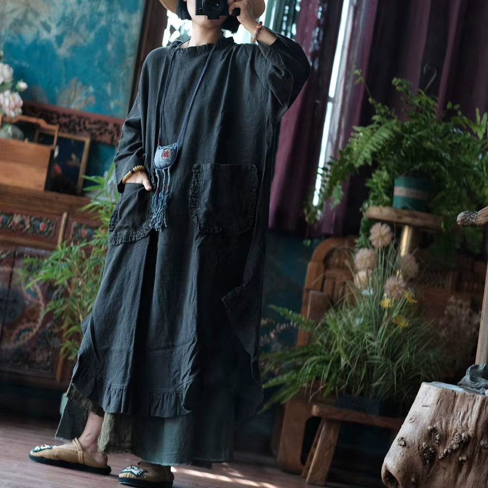 Meadow Patchwork Linen Dress
