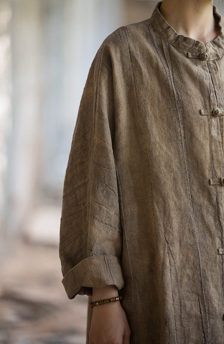 Vintage Harmony Linen Long Shirt