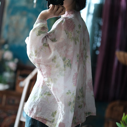 Vintage Floral Wind Cross Blouse