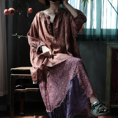 Faded Orchard Ramie Blouse