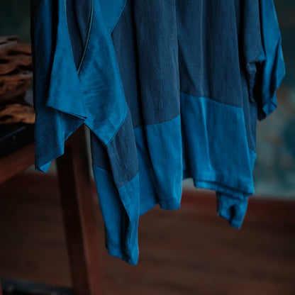 Indigo Path Patchwork Cotton Tunic