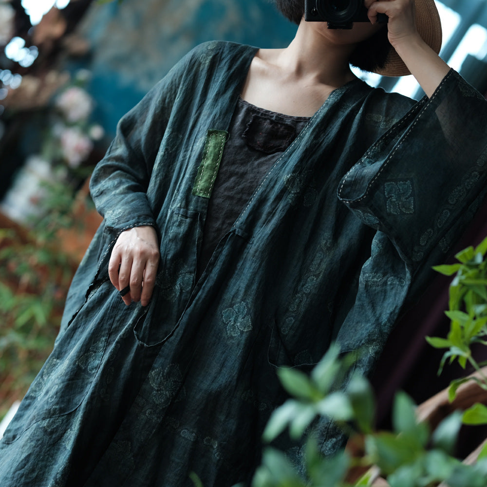 Shadow Bloom Ramie Kimono