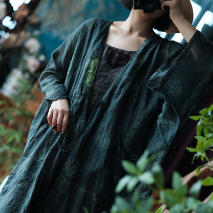 Shadow Bloom Ramie Kimono