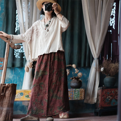 Vintage Breeze Linen Skirt