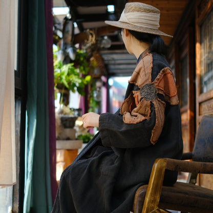 Vintage Patchwork Linen Dress