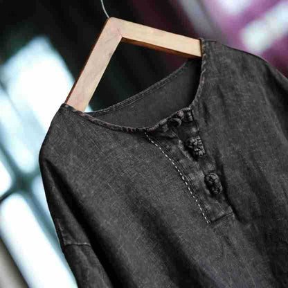 Oversized Linen Vintage Breeze Shirt - Lightweight Women's Top