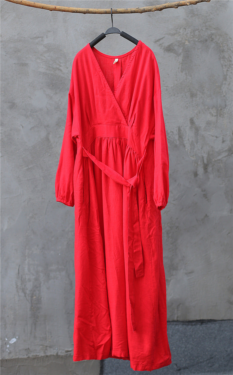 Vestido midi de lino zen
