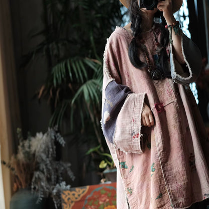 Sakura Vintage Patchwork Cotton Tunic Dress