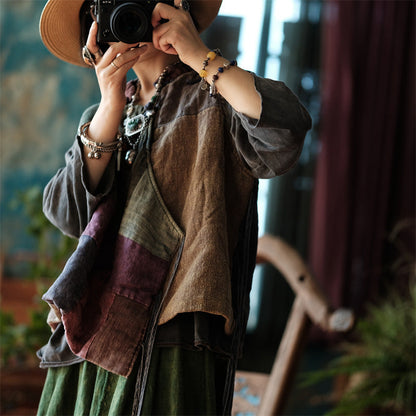 Vintage Patchwork Wrap Vest