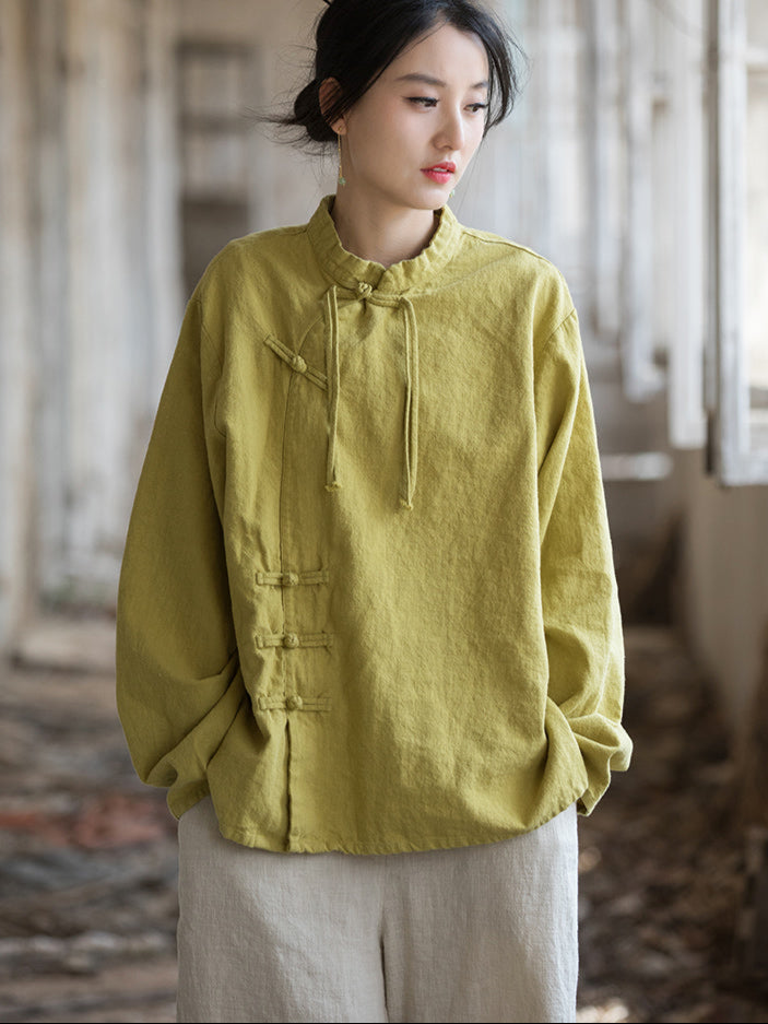 Lotus Cross Linen Blouse