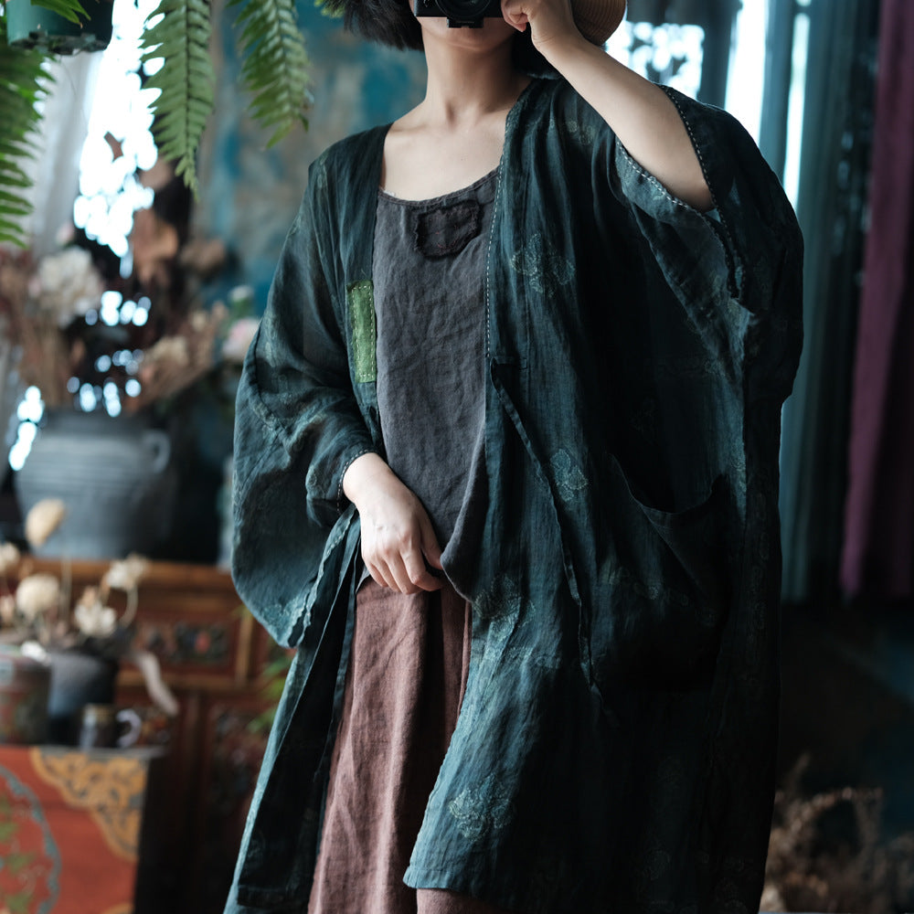 Shadow Bloom Ramie Kimono