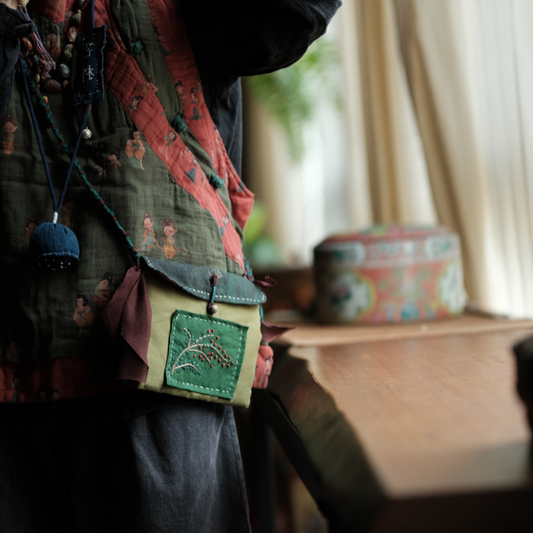 Vintage Patchwork Hand-Embroidered Crossbody Bag