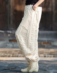 Pantalones Harem de Lino y Ramio – Estilo Bohemio, Corte Holgado de Verano