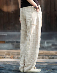 Pantalones Harem de Lino y Ramio – Estilo Bohemio, Corte Holgado de Verano