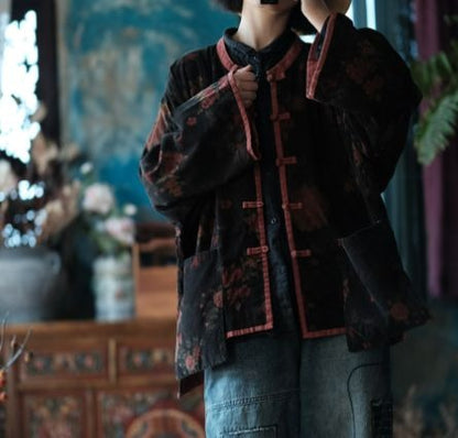 Vintage Floral Velvet Jacket