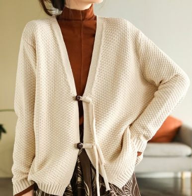 Retro Cotton Knit Cardigan