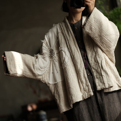 Patchwork Flower Linen-Cotton Jacket